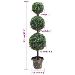 VIDAXL Plante De Buis Artificiel Avec Pot Forme De Boule Vert 118 Cm -Emerald Soldes 55a6703e8ef1676b