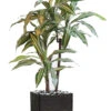 Dracaena Artificiel 3 Têtes H 90 Cm En Pot Vert-jaune