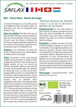 Kit De Culture - Bio - Chou-fleur - Boule De Neige - 70 Graines - Brassica Oleracea Var. Botrytis -Emerald Soldes 6406413d407ee0.82661291