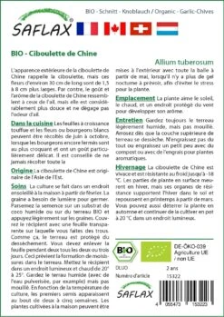 Kit De Culture - Bio - Ciboulette De Chine - 100 Graines - Allium Tuberosum -Emerald Soldes 6406414b121373.86359171