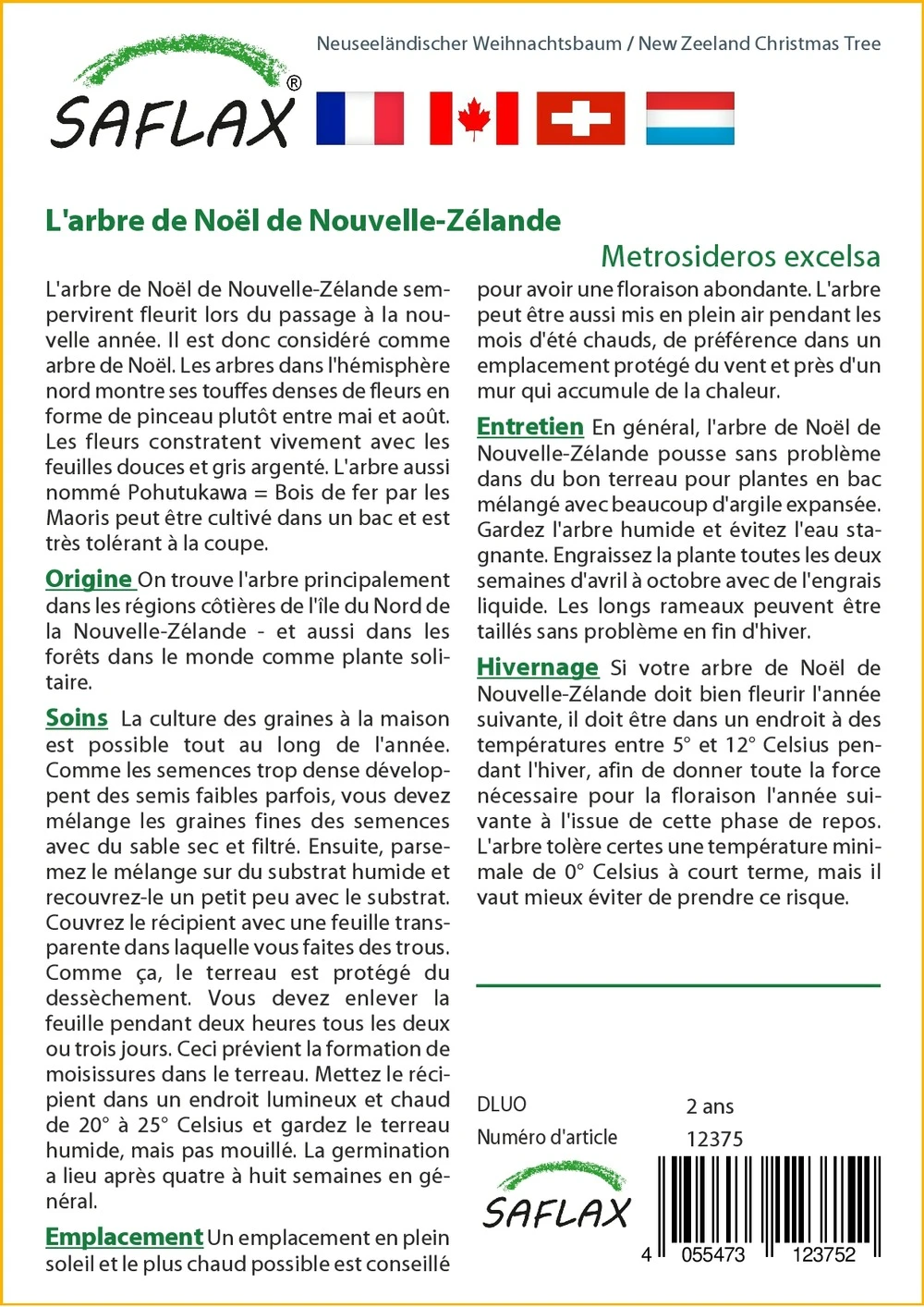 Kit De Culture - L'arbre De Noël De Nouvelle-zélande - 300 Graines - Metrosideros Excelsa 3 Kit De Culture - L'arbre De Noël De Nouvelle-zélande - 300 Graines - Metrosideros Excelsa – Image 3