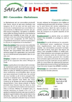 Kit De Culture - Bio - Concombre - Marketmore - 20 Graines - Cucumis Sativus -Emerald Soldes 640641696a9b18.60145631