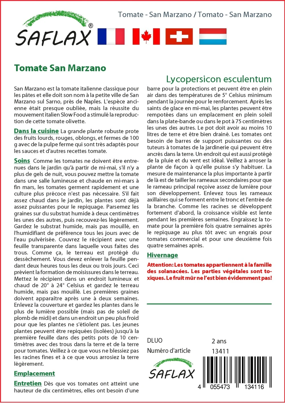 Kit De Culture - Tomate San Marzano - 10 Graines - Lycopersicon Esculentum 3 Kit De Culture - Tomate San Marzano - 10 Graines - Lycopersicon Esculentum – Image 3