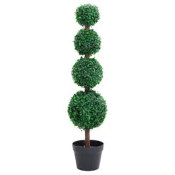 VIDAXL Plante De Buis Artificiel Avec Pot Forme De Boule Vert 90 Cm